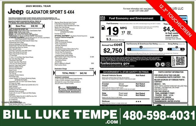 2025 Jeep Gladiator Sport S