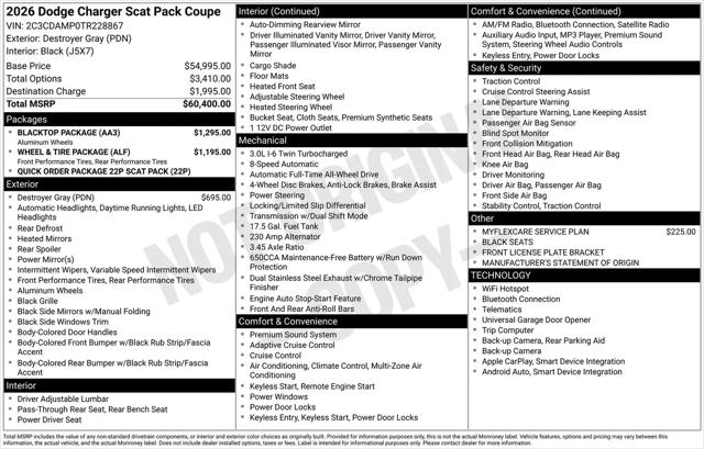 2026 Dodge Charger Scat Pack 2-Door AWD