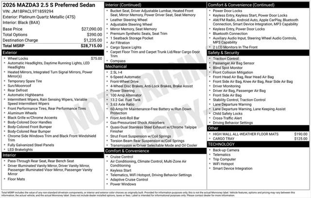 2026 Mazda Mazda3 2.5 S Preferred