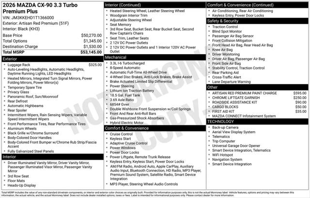 2026 Mazda X-90 3.3 Turbo Premium Plus