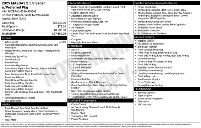2025 Mazda Mazda3 2.5 S Preferred