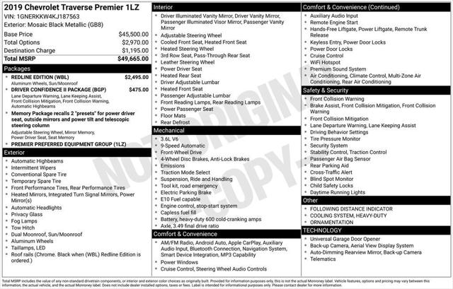 2019 Chevrolet Traverse Premier