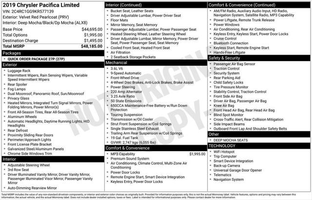 2019 Chrysler Pacifica Limited 2019 Chrysler Pacifica Limited