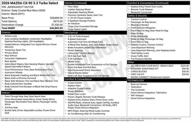 2026 Mazda X-90 3.3 Turbo Select