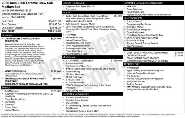 2026 Ram 2500 Laramie Crew Cab 4x4 64 Box