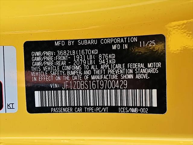 2026 Subaru BRZ Series.Yellow