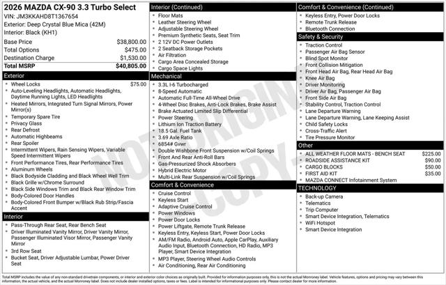 2026 Mazda X-90 3.3 Turbo Select