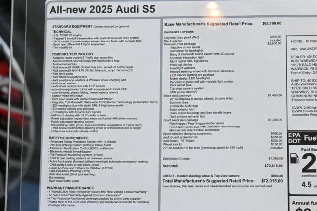2025 Audi S5 Premium Plus TFSI quattro S tronic