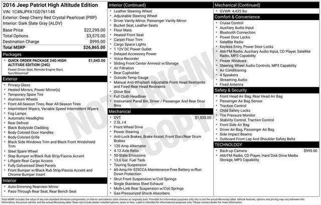 2016 Jeep Patriot High Altitude Edition 2016 Jeep Patriot High Altitude Edition