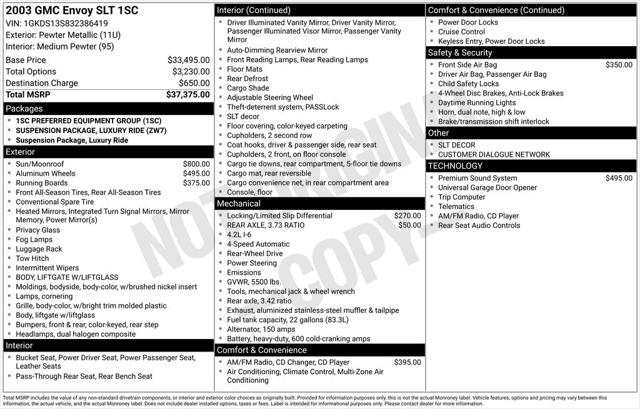 2003 GMC Envoy SLT 2003 GMC Envoy SLT