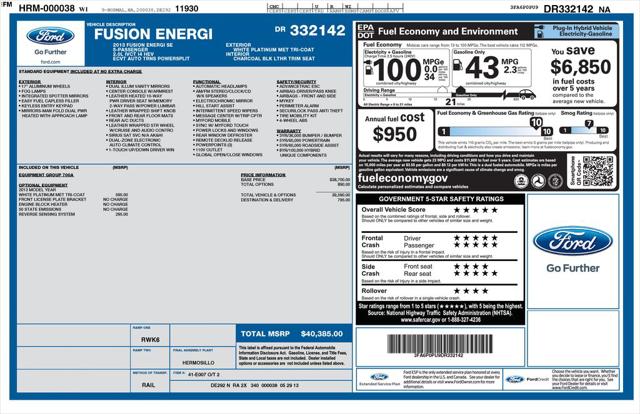 2013 Ford Fusion Energi SE Luxury