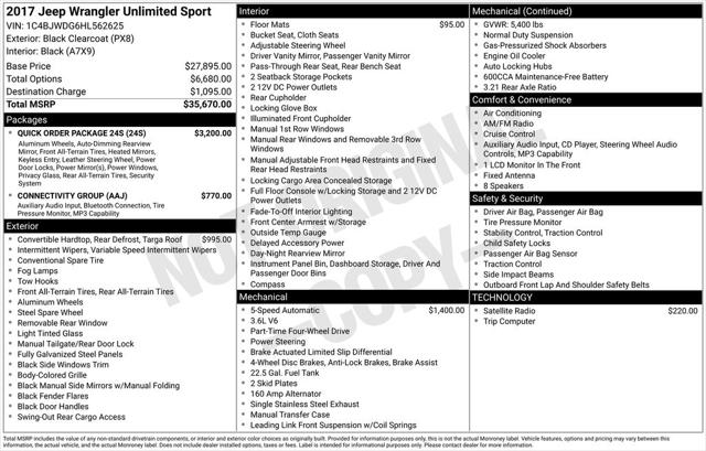 2017 Jeep Wrangler Unlimited Sport 4x4 2017 Jeep Wrangler Unlimited Sport 4x4