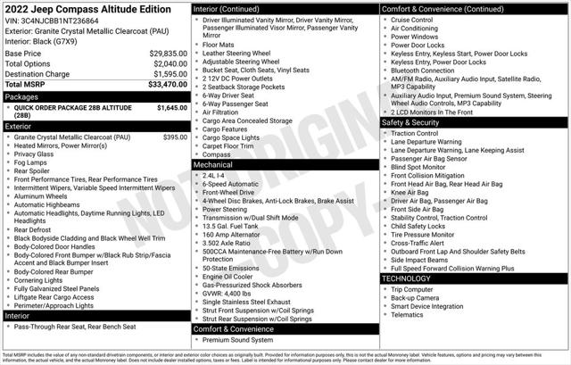 2022 Jeep Compass Altitude FWD