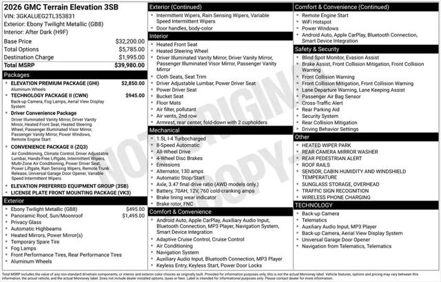 2026 GMC Terrain AWD Elevation