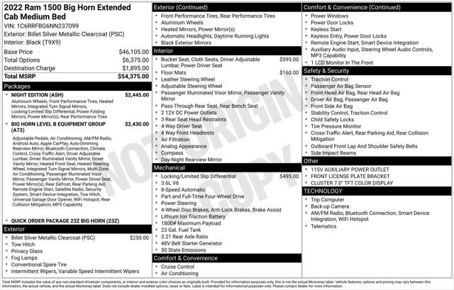 2022 RAM 1500 Big Horn Quad Cab 4x4 64 Box
