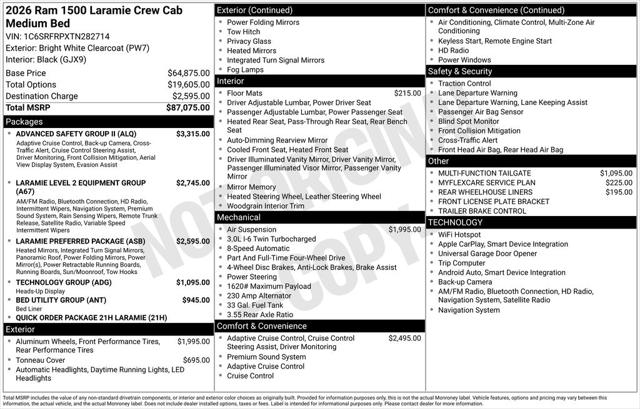 2026 RAM Ram 1500 RAM 1500 LARAMIE CREW CAB 4X4 64 BOX