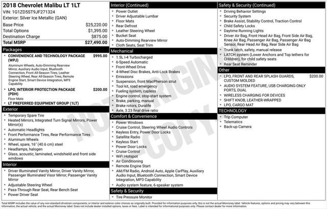 2018 Chevrolet Malibu LT 2018 Chevrolet Malibu LT