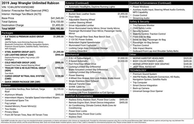 2019 Jeep Wrangler Unlimited Rubicon 4x4