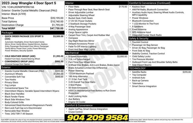 2023 Jeep Wrangler 4-Door Sport S 4x4