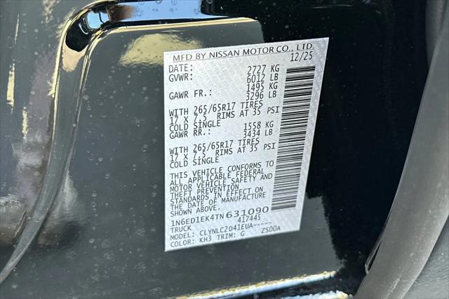 2026 Nissan Frontier Crew Cab SV 4x4