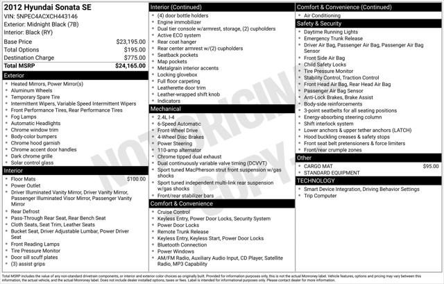 2012 Hyundai Sonata SE
