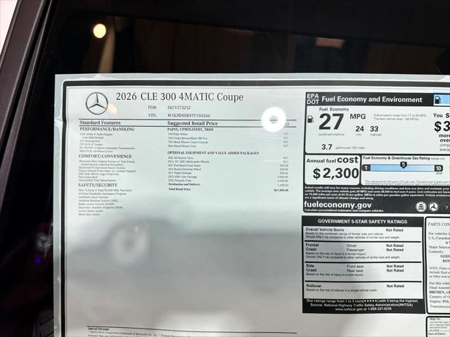 2026 Mercedes-Benz E-CLASS E 300 Pinnacle 4MATIC AMG Line