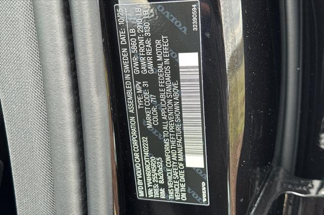 2026 Volvo XC60 Plug-In Hybrid Plus, T8 AWD Electric/Gasoline, Dark