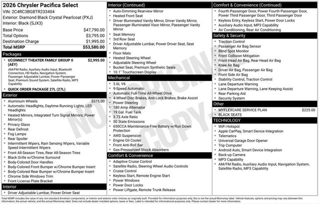 2026 Chrysler Pacifica Select AWD