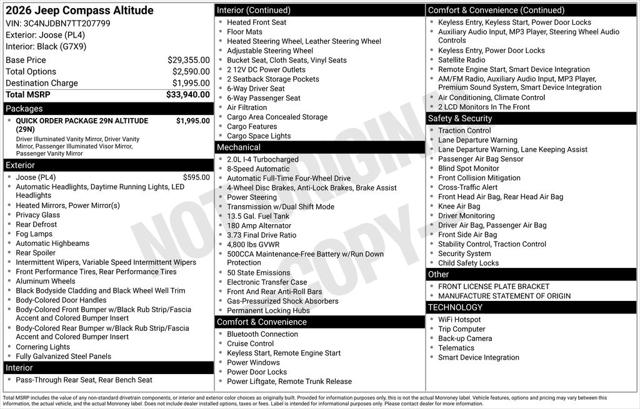 2026 Jeep Compass Latitude Altitude