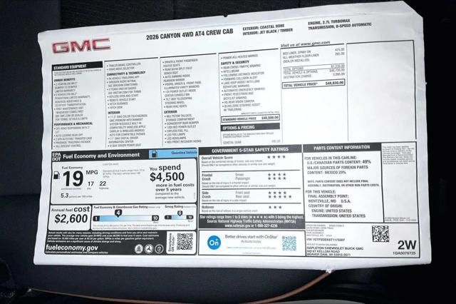 2026 GMC Canyon AT4, 4WD