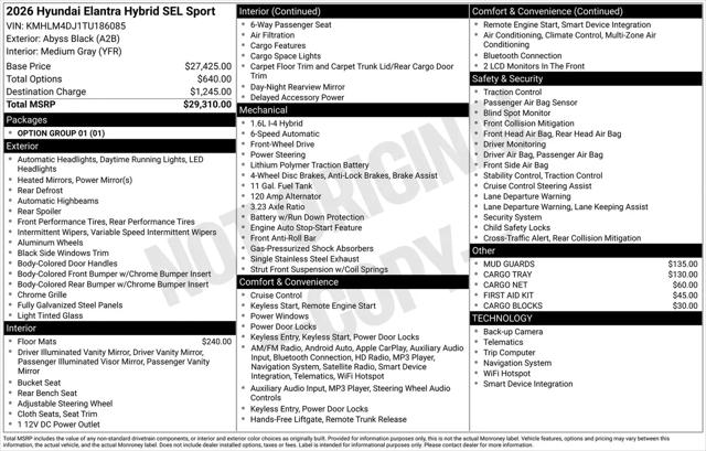 2026 Hyundai Elantra Hybrid SEL Sport for sale in Dundalk, MD