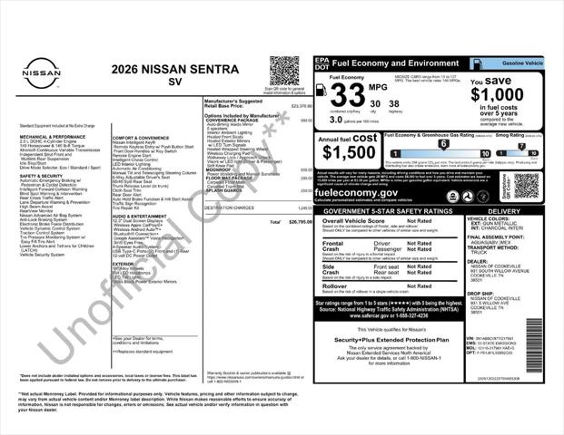 2026 Nissan Sentra SV