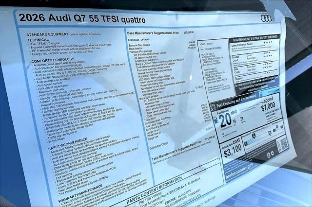 2026 Audi Q7 Premium Plus TFSI quattro tiptronic