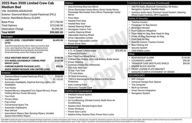 2025 RAM Ram 3500 RAM 3500 LIMITED CREW CAB 4X4 64 BOX 2025 RAM Ram 3500 RAM 3500 LIMITED CREW CAB 4X4 64 BOX