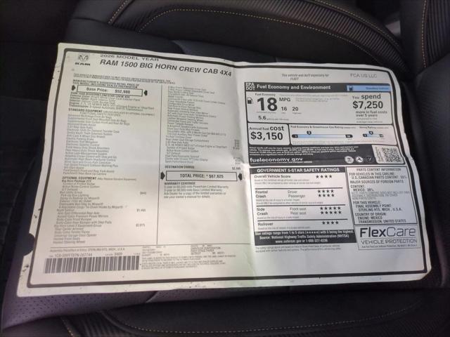2026 Ram 1500 Big Horn Crew Cab 4x4 5'7" Box