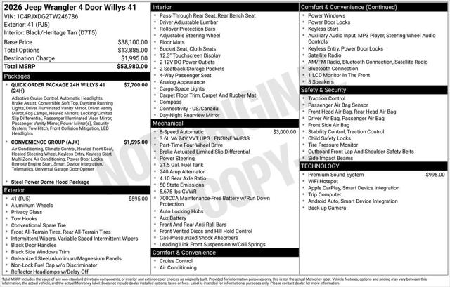 2026 Jeep Wrangler WRANGLER 4-DOOR WILLYS 41