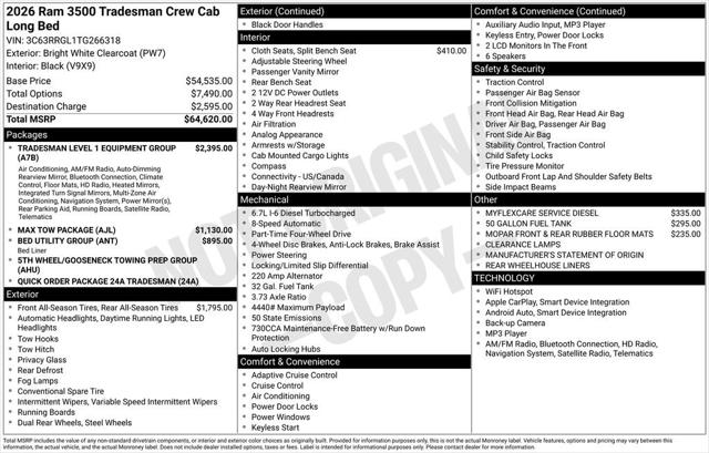 2026 RAM Ram 3500 RAM 3500 TRADESMAN CREW CAB 4X4 8 BOX