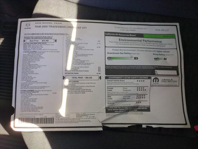 2026 Ram 2500 Tradesman Crew Cab 4x4 6'4" Box