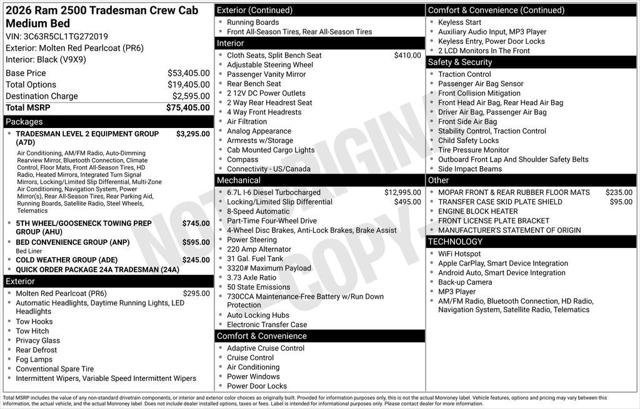 2026 Ram 2500 Tradesman Crew Cab 4x4 6'4" Box