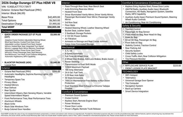 2026 Dodge Durango DURANGO GT PLUS AWD HEMI V8