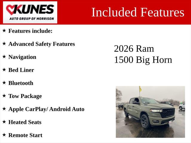2026 RAM Ram 1500 RAM 1500 BIG HORN CREW CAB 4X4 57 BOX