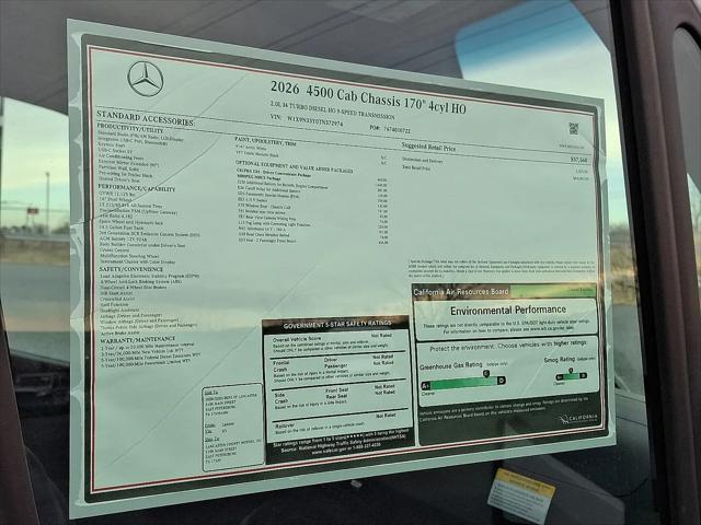 2026 Mercedes-Benz Sprinter 4500 Chassis 4-Cyl Diesel HO