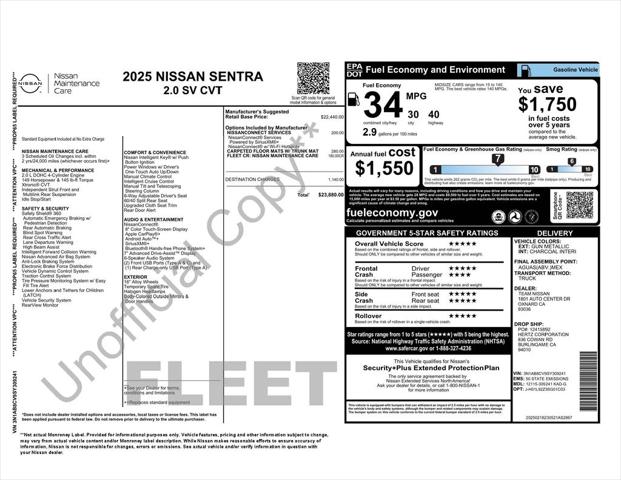 2025 Nissan Sentra SV
