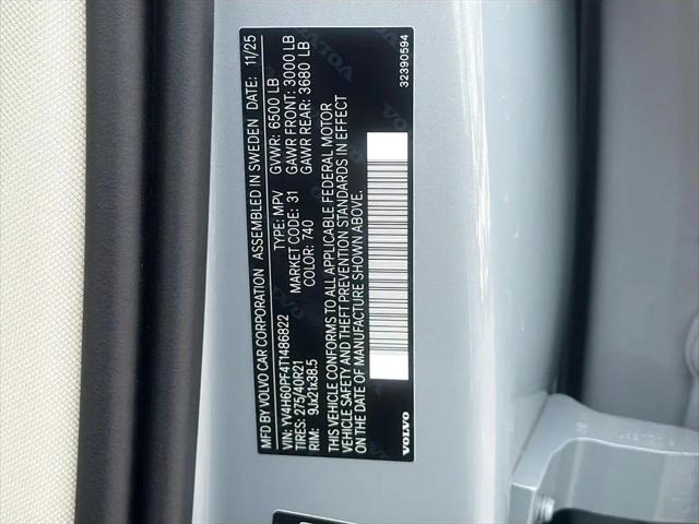 2026 Volvo XC90 Plug-In Hybrid Ultra, T8 AWD, Electric/Gasoline, Bright, 7 Seats