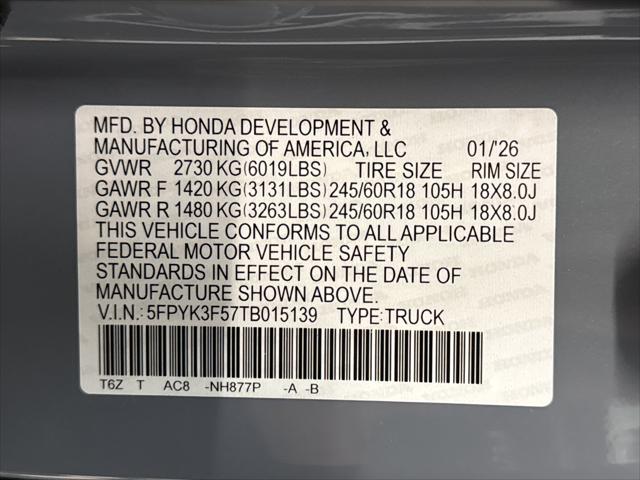 2026 Honda Ridgeline RTL