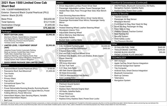 2021 RAM 1500 Limited Crew Cab 4x4 57 Box