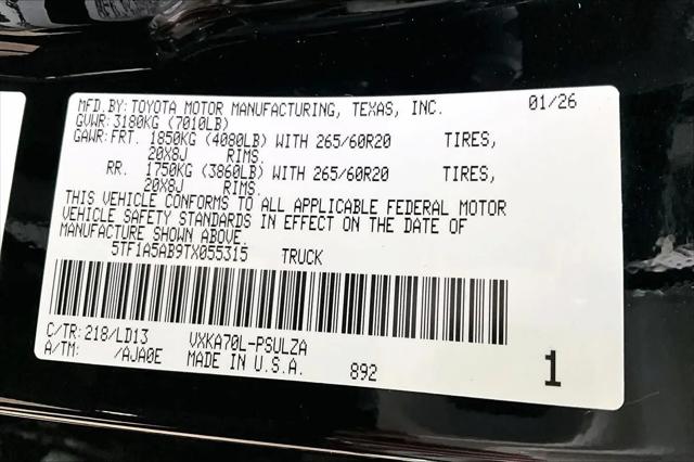 2026 Toyota Tundra Limited CrewMax 5.5' Bed