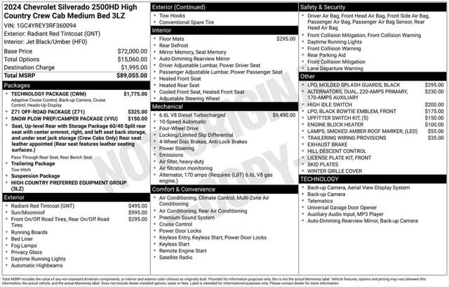 2024 Chevrolet Silverado 2500HD 4WD Crew Cab Standard Bed High Country