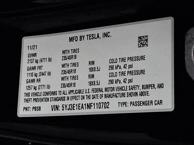 2022 Tesla Model 3 Rear-Wheel Drive