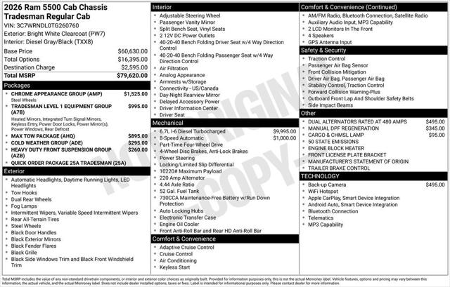 2026 RAM Ram 5500 Chassis Cab RAM 5500 TRADESMAN CHASSIS REGULAR CAB 4X4 120 CA 2026 RAM Ram 5500 Chassis Cab RAM 5500 TRADESMAN CHASSIS REGULAR CAB 4X4 120 CA